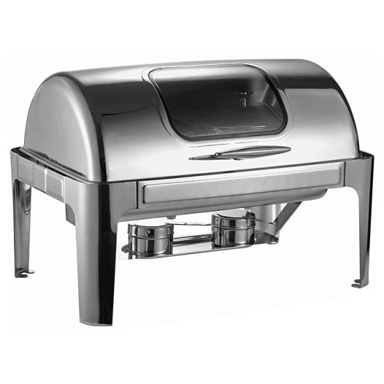 Silver Rectangle Chafing Dish - With Window