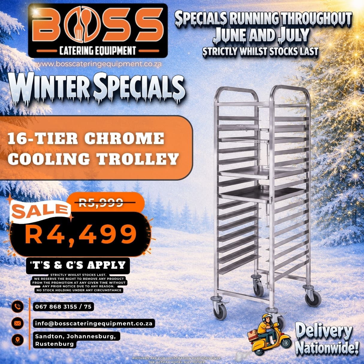 16-tier Chrome Cooling Trolley