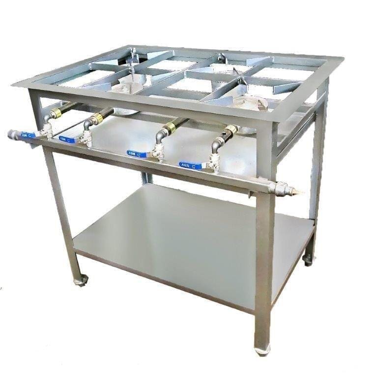 4-burner Staggered Boiling Table / Gas Stove (Heavy Duty)