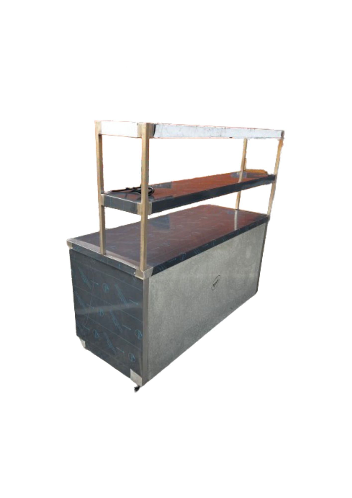 Neutral Service Counter With Riser Shelf 1100mm X 700mm X 1630mm - Image 2