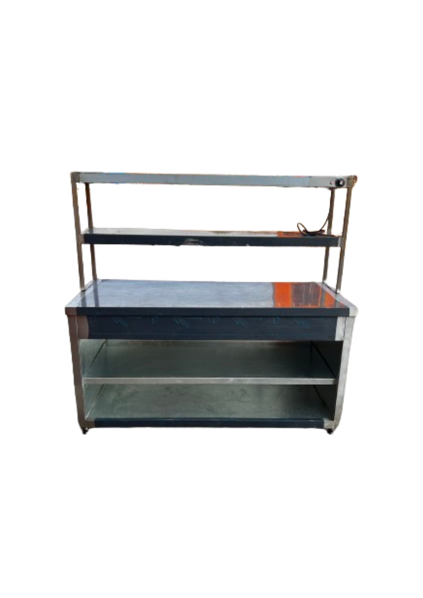 Neutral Service Counter With Riser Shelf 1100mm X 700mm X 1630mm