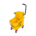 Single Plastic Mop Bucket & Wringer - 32Lt - Yellow