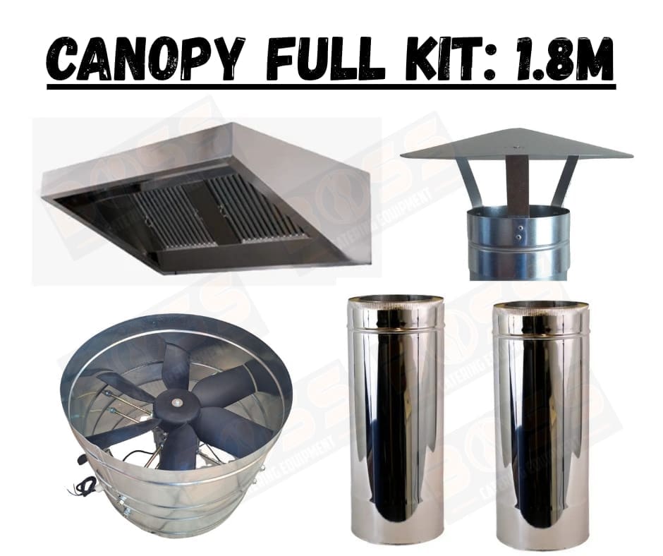 Complete Galvanised Extractor Canopy Kit - 1.8m